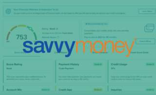 SavvyMoney logo and platform interface