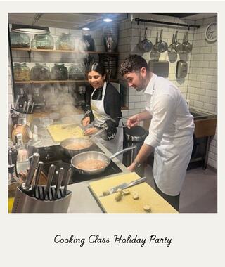 Cooking class at Spectrum holiday party