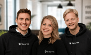 WorkFlex founders Pieter Manden, Patrick Koch, and rhome founder Dr. Julia-Sophie Fuchs
